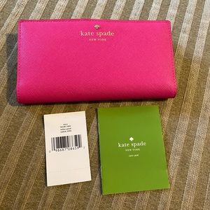 New with tag bright pink Kate Spade wallet